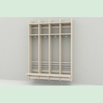 Troldegarderobe m/b�nk 4sekt.