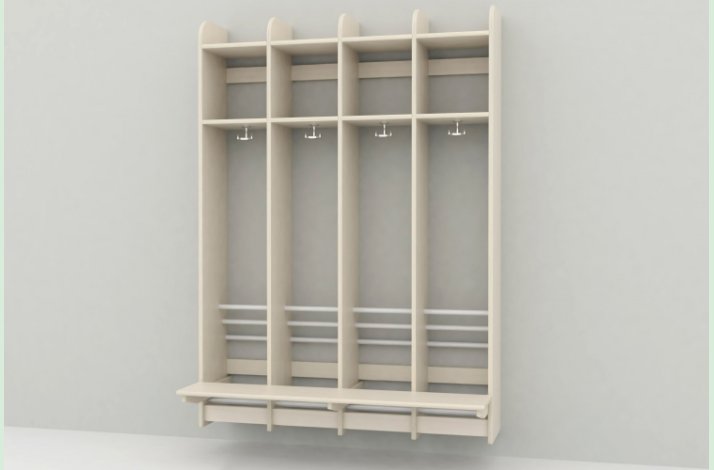 Troldegarderobe m/bnk 4sekt.