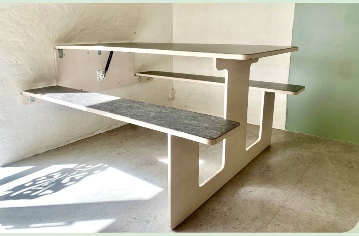 Bordtelt til vghngt bord med bnk