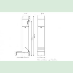 Troldegarderobe m/b�nk 1sekt.