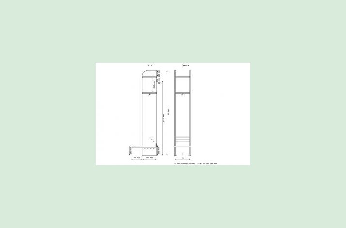 Troldegarderobe m/b�nk 1sekt.