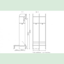Troldegarderobe m/b�nk 2sekt.