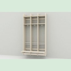 Troldegarderobe m/b�nk 3sekt.