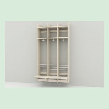 Troldegarderobe m/b�nk 3sekt.