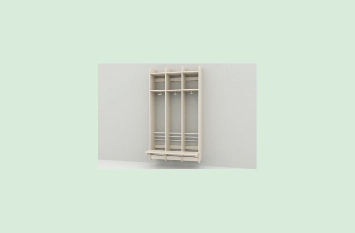 Troldegarderobe m/b�nk 3sekt.