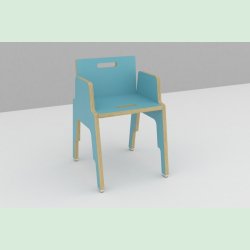 Frigg stabelbar stol med ryg og armln 33cm.