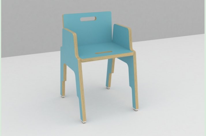 Frigg stabelbar stol med ryg og armln 33cm.